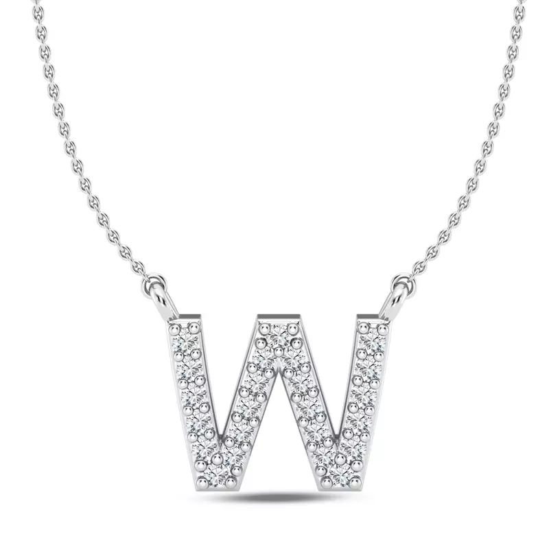 Lab Diamond Initial Pendant – W