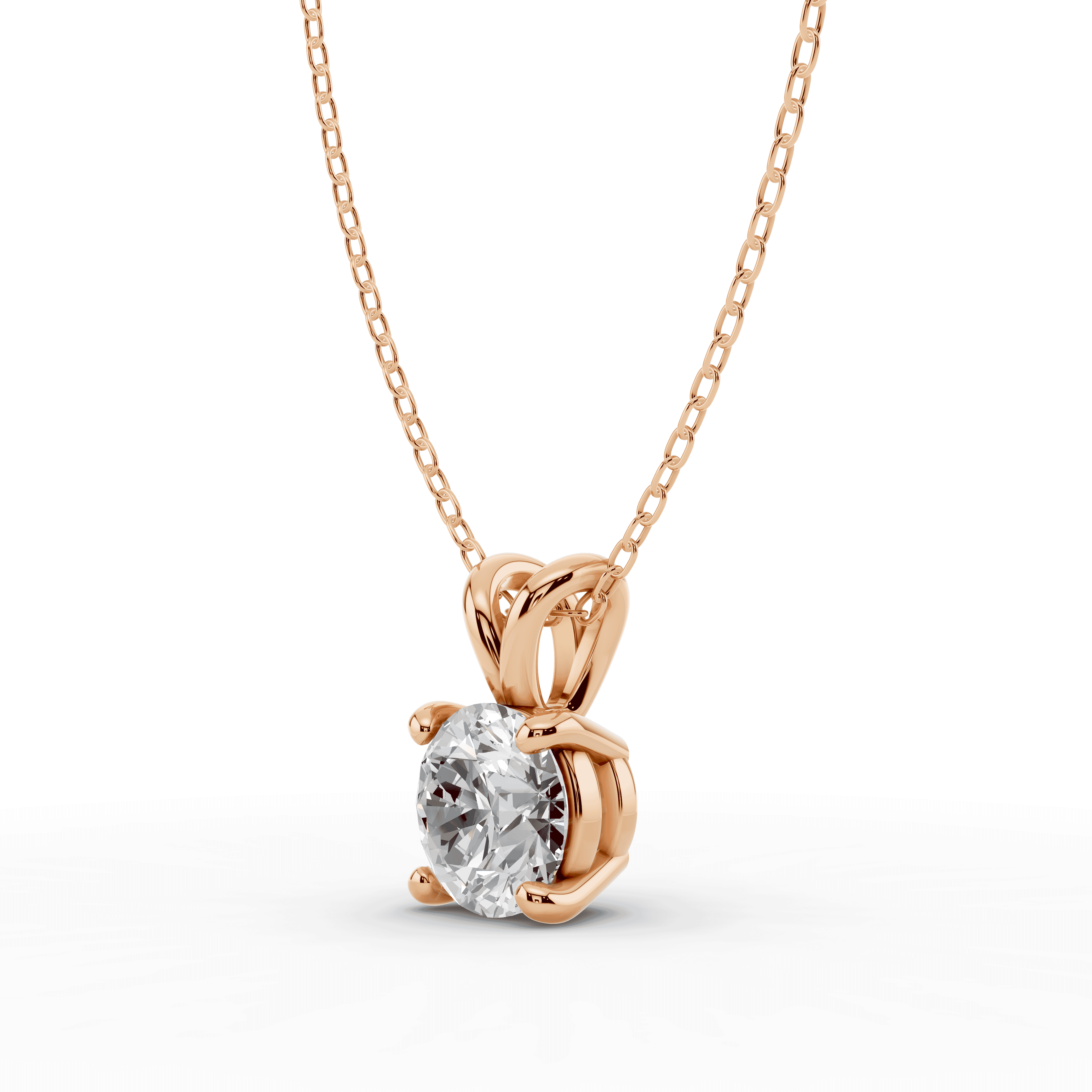 18K Rose Gold Split Bail Lab Diamond Solitaire Necklace (2.00 ct.)