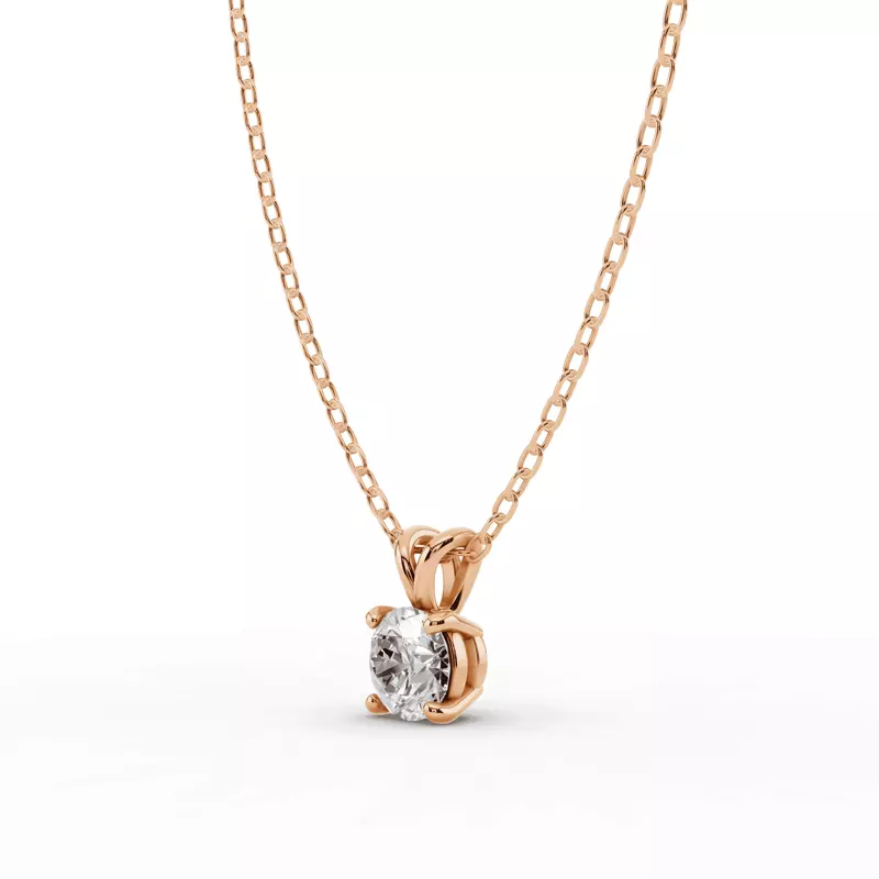 14K Rose Gold Split Bail Lab Diamond Solitaire Necklace (½ ct.)