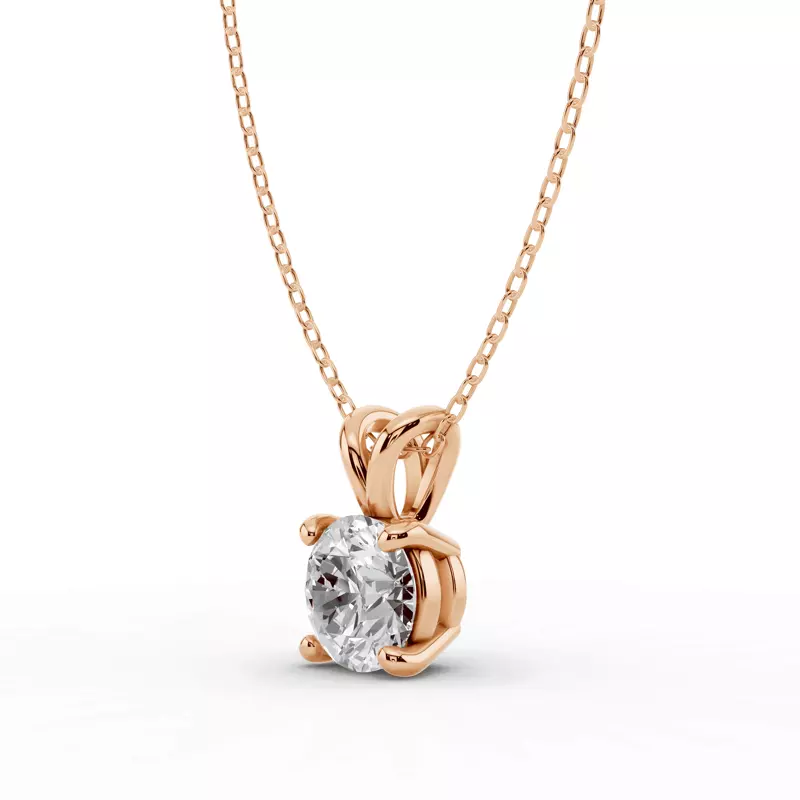 14K Rose Gold Split Bail Lab Diamond Solitaire Necklace (2.00 ct.)