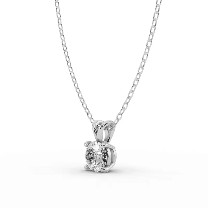 14K White Gold Split Bail Lab Diamond Solitaire Necklace (¾ ct.)
