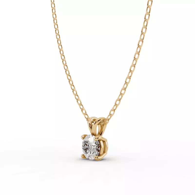 14K Yellow Gold Split Bail Lab Diamond Solitaire Necklace (½ ct.)