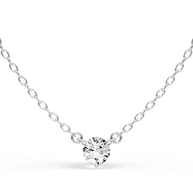 14K White Gold 3-Prong Lab Diamond Solitaire Pendant (1/4 ct.)