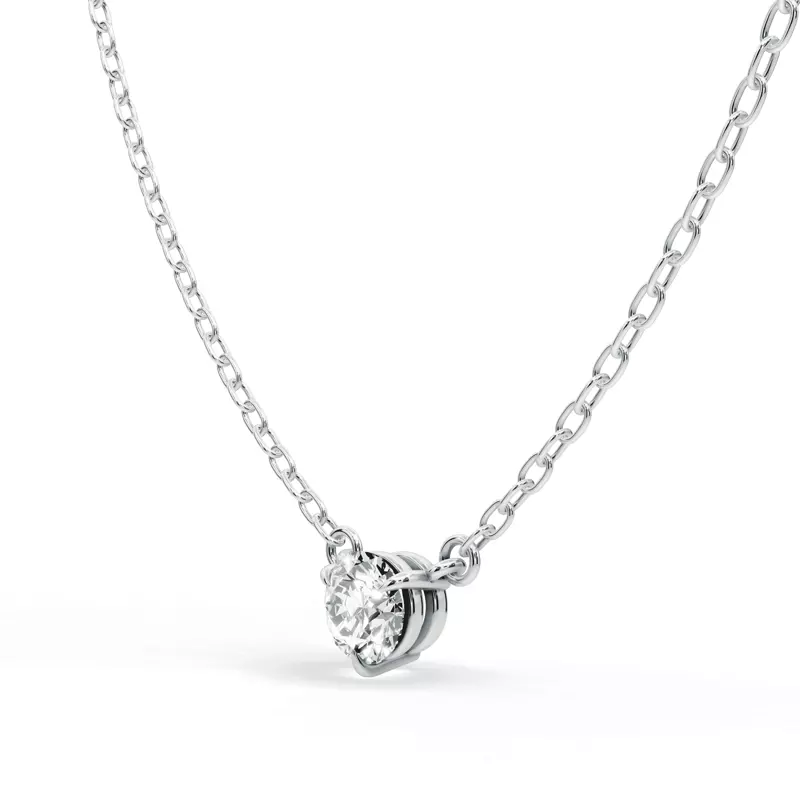 14K White Gold 3-Prong Lab Diamond Solitaire Pendant (1/4 ct.)