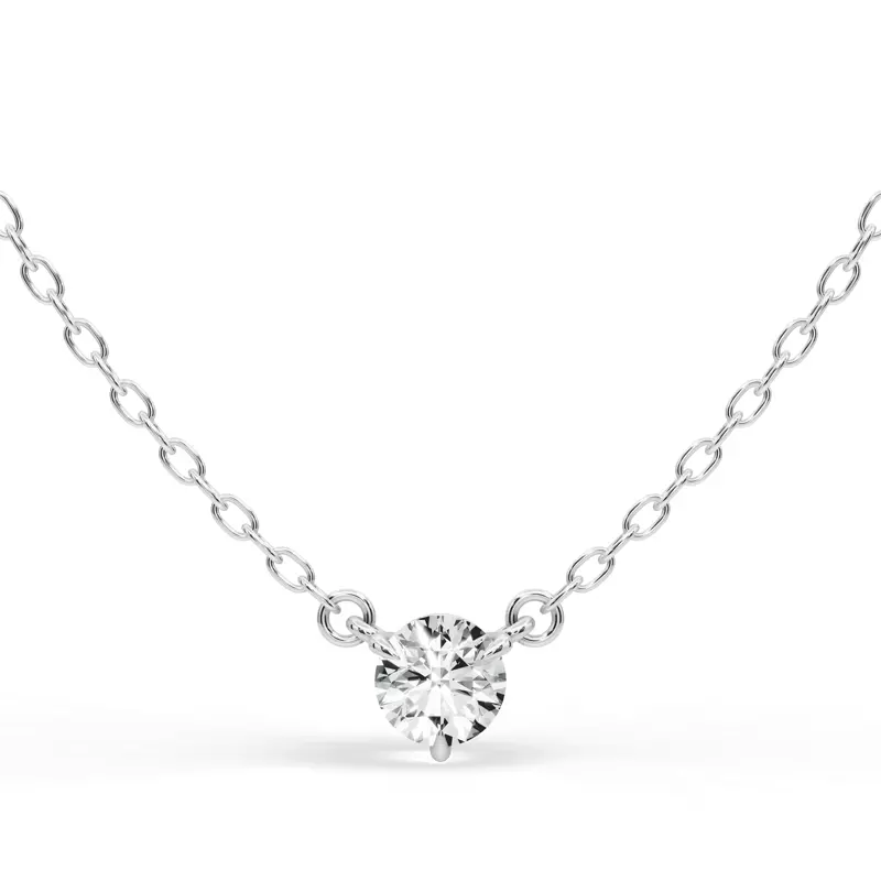 14K White Gold 3-Prong Lab Diamond Solitaire Pendant (1/3 ct.)