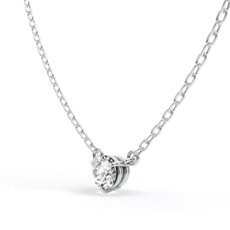14K White Gold 3-Prong Lab Diamond Solitaire Pendant (1/3 ct.)