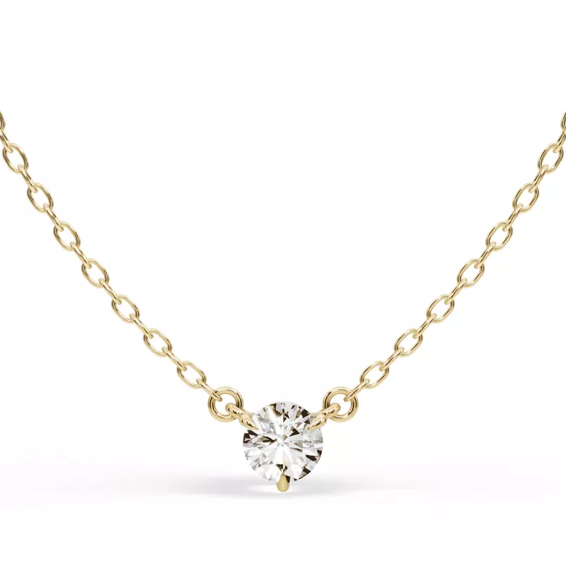 14K Yellow Gold 3-Prong Lab Diamond Solitaire Pendant (1/4 ct.)