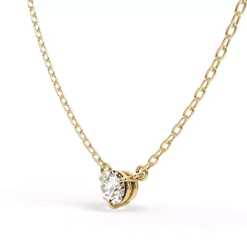 14K Yellow Gold 3-Prong Lab Diamond Solitaire Pendant (1/4 ct.)
