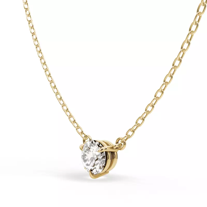 14K Yellow Gold 3-Prong Lab Diamond Solitaire Pendant (1/2 ct.)