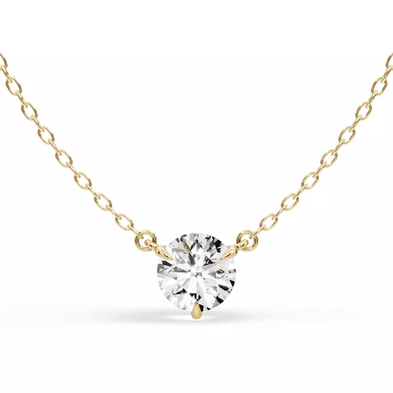 14K Yellow Gold 3-Prong Lab Diamond Solitaire Pendant (1 ct.)