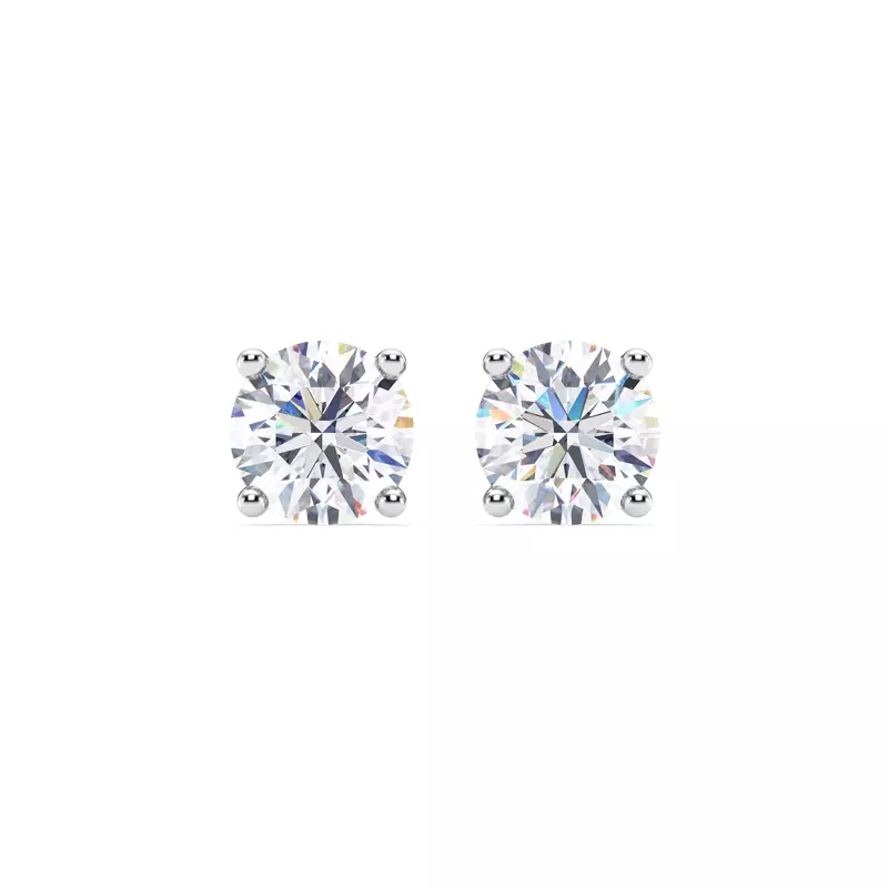 18K White Gold Lab Diamond Stud Screw-Back Earrings (3 ct. tw.)