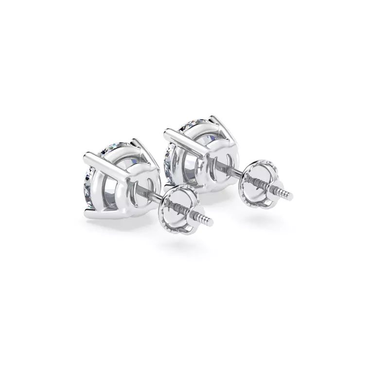 18K White Gold Lab Diamond Stud Screw-Back Earrings (3 ct. tw.)