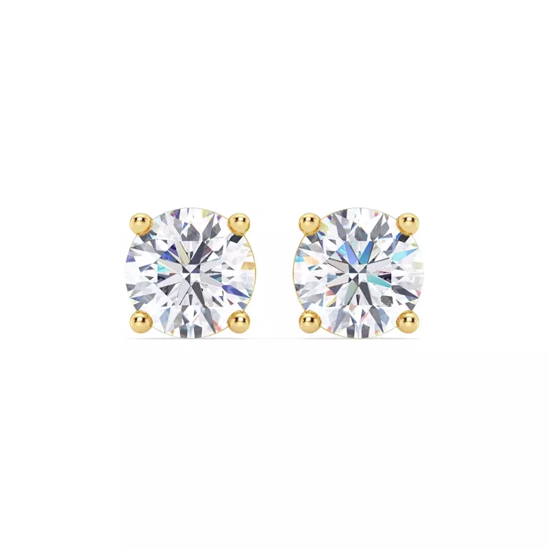 18K Yellow Gold Lab Diamond Stud Screw-Back Earrings (4.00 ct. tw.)