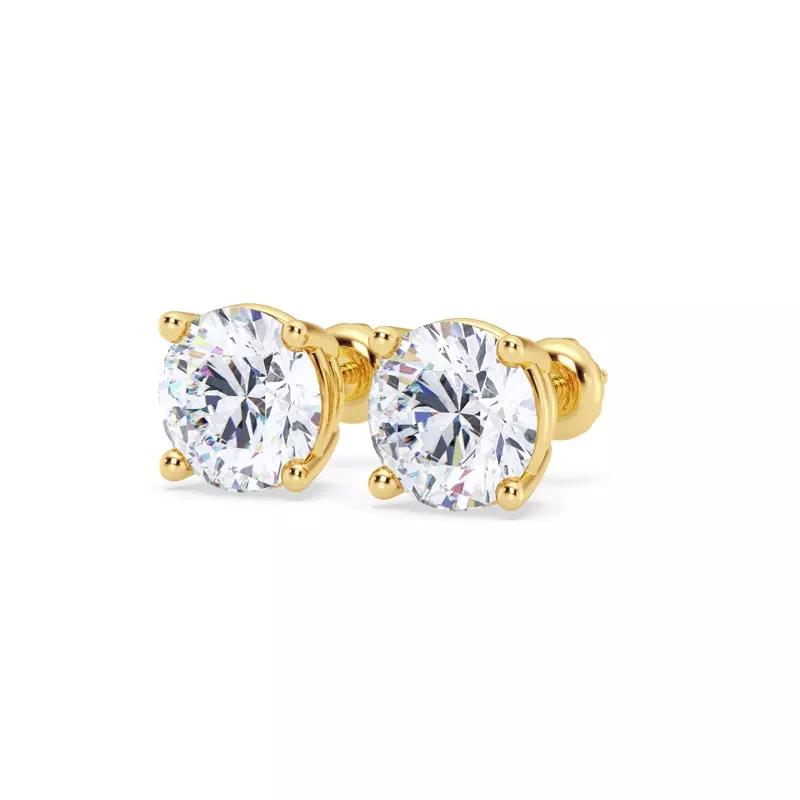 18K Yellow Gold Lab Diamond Stud Screw-Back Earrings (4.00 ct. tw.)