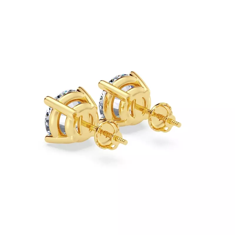 18K Yellow Gold Lab Diamond Stud Screw-Back Earrings (4 ct. tw.)