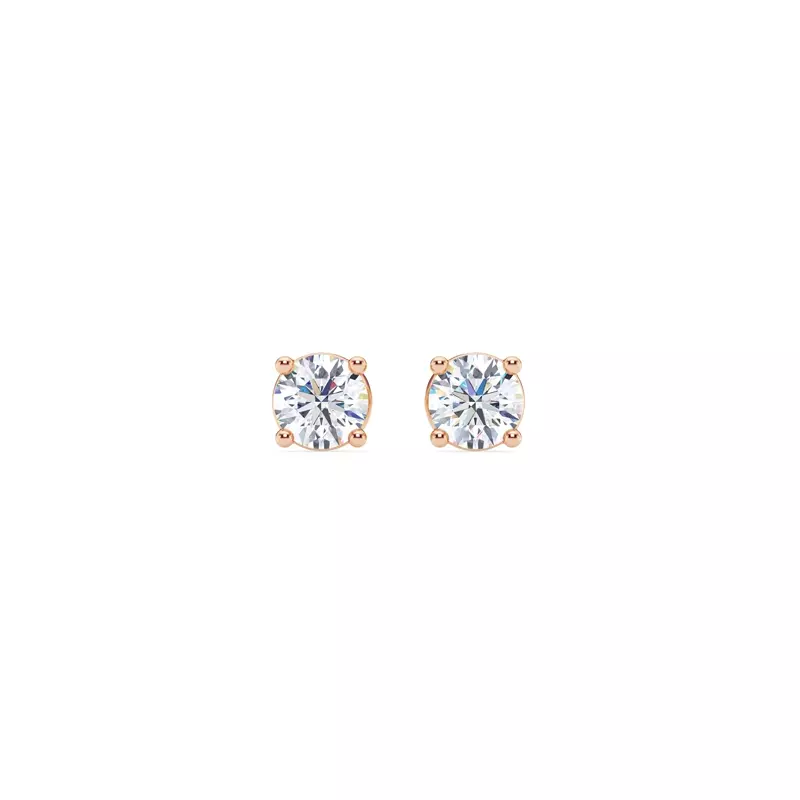 14K Rose Gold Lab Diamond Stud Screw-Back Earrings (1/2 ct. tw.)