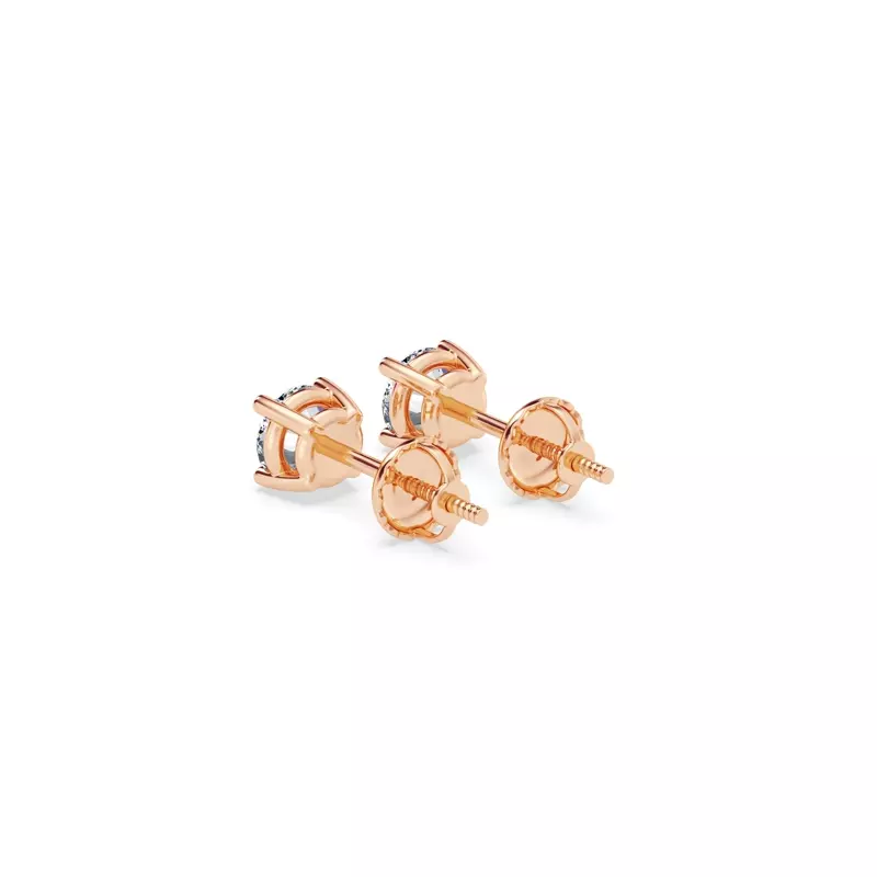 14K Rose Gold Lab Diamond Stud Screw-Back Earrings (1/2 ct. tw.)