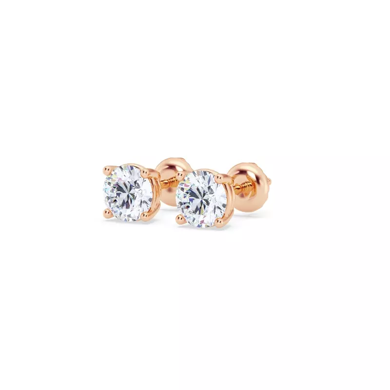 14K Rose Gold Lab Diamond Stud Screw-Back Earrings (1 ct. tw.)