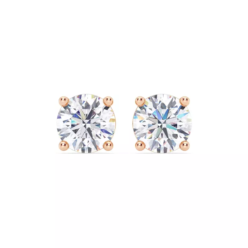14K Rose Gold Lab Diamond Stud Screw-Back Earrings (5 ct. tw.)