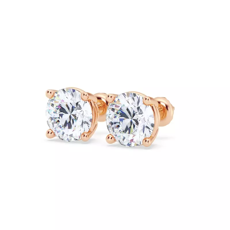 14K Rose Gold Lab Diamond Stud Screw-Back Earrings (5 ct. tw.)
