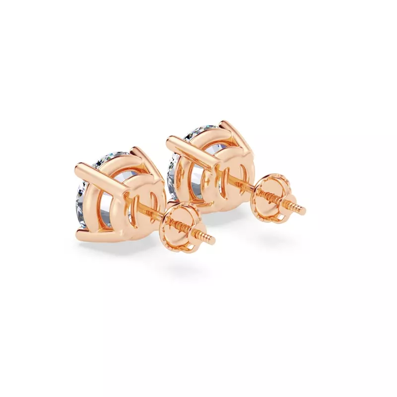 14K Rose Gold Lab Diamond Stud Screw-Back Earrings (5 ct. tw.)