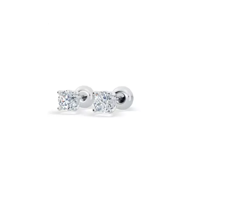 14K White Gold Lab Diamond Stud Screw-Back Earrings (1/4 ct. tw.)