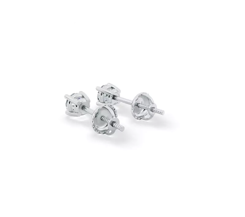 14K White Gold Lab Diamond Stud Screw-Back Earrings (1/4 ct. tw.)