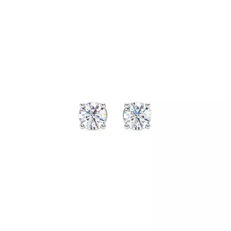 14K White Gold Lab Diamond Stud Screw-Back Earrings (1/2 ct. tw.)
