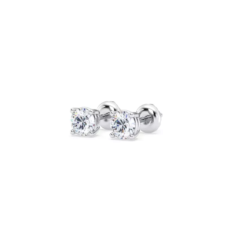 14K White Gold Lab Diamond Stud Screw-Back Earrings (1/2 ct. tw.)