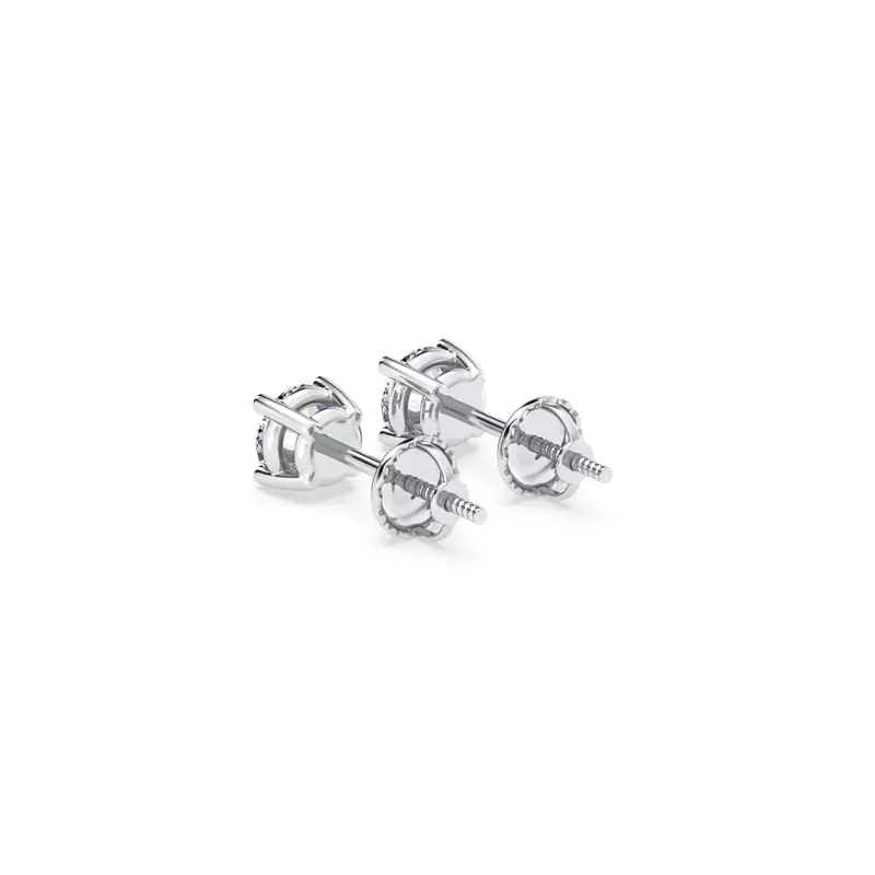 14K White Gold Lab Diamond Stud Screw-Back Earrings (1/2 ct. tw.)
