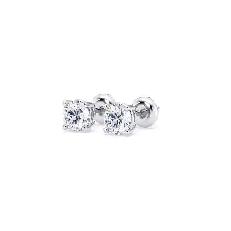 14K White Gold Lab Diamond Stud Screw-Back Earrings (3/4 ct. tw.)
