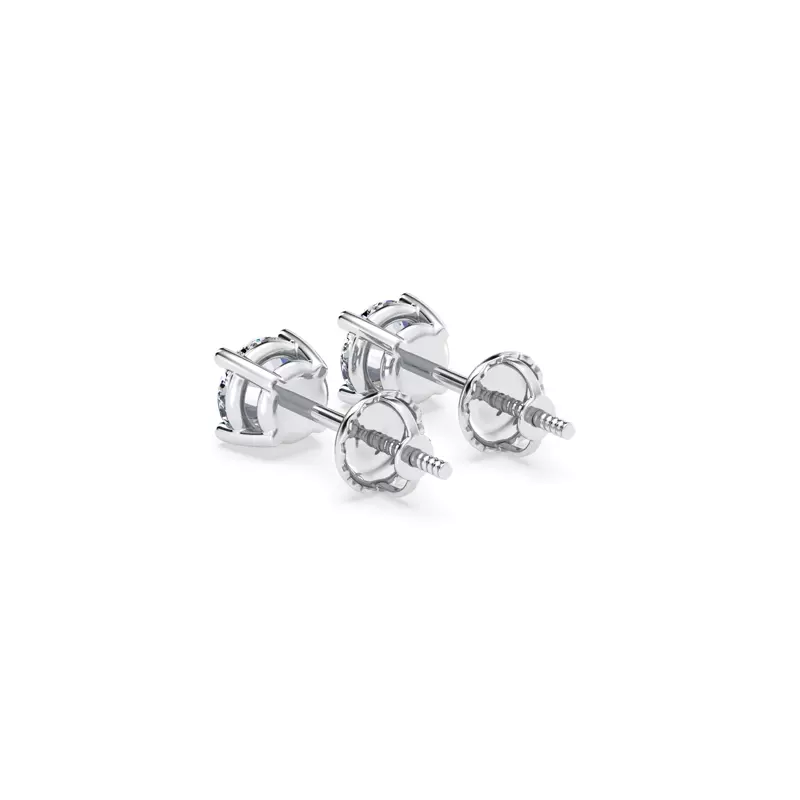 14K White Gold Lab Diamond Stud Screw-Back Earrings (3/4 ct. tw.)