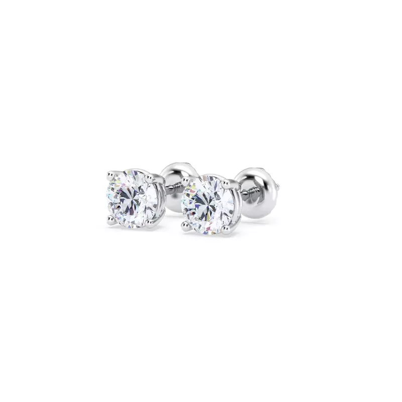 14K White Gold Lab Diamond Stud Screw-Back Earrings (1.00 ct. tw.)