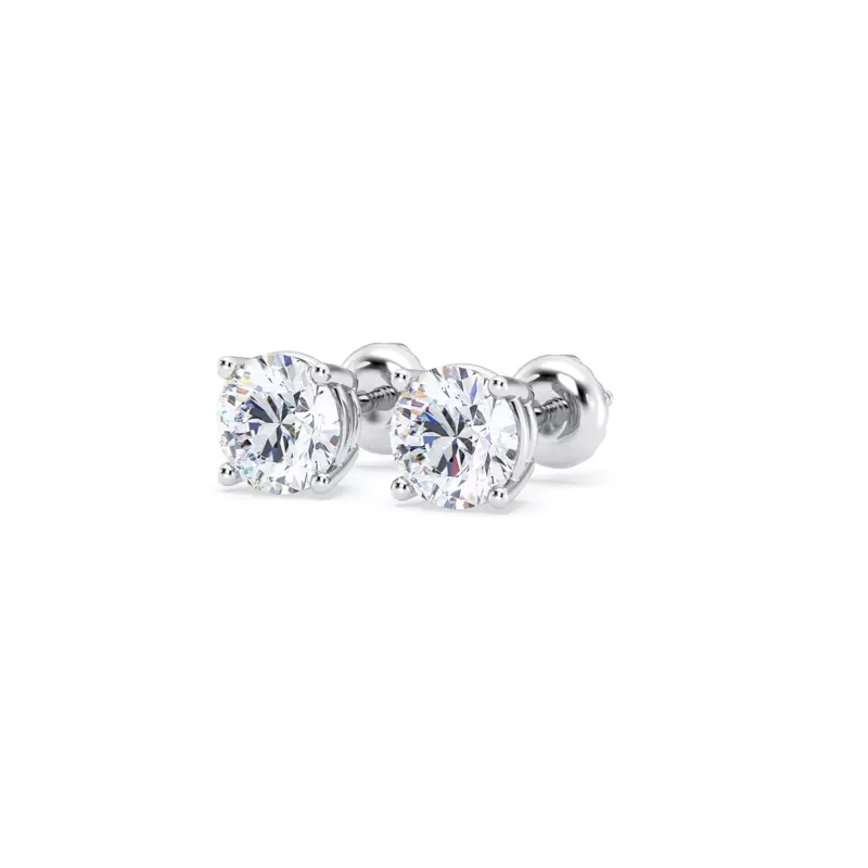 14K White Gold Lab Diamond Stud Screw-Back Earrings (1 1/2 ct. tw.)