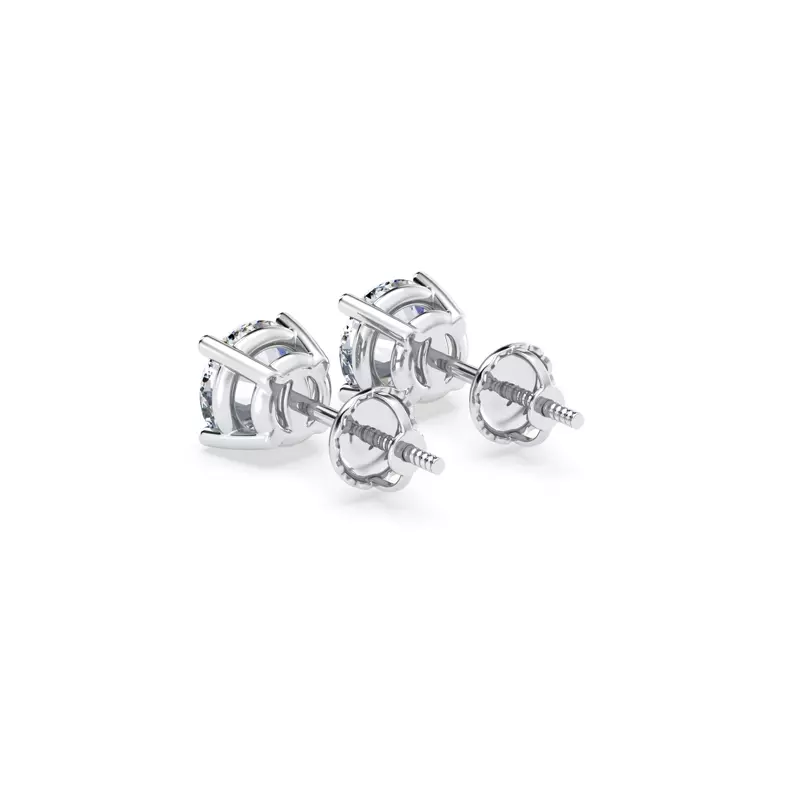 14K White Gold Lab Diamond Stud Screw-Back Earrings (1 1/2 ct. tw.)