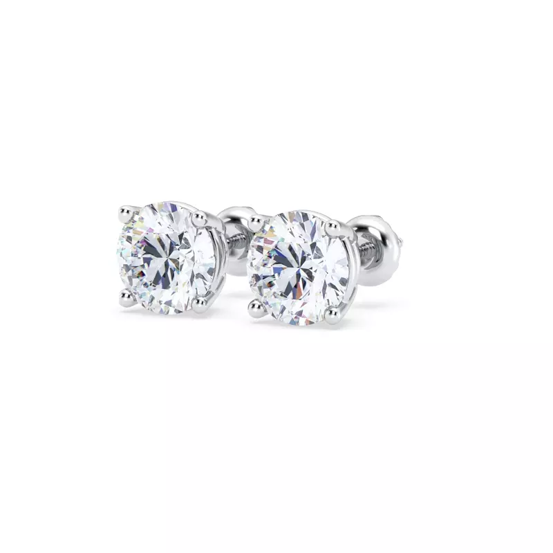 14K White Gold Lab Diamond Stud Screw-Back Earrings (3.00 ct. tw.)
