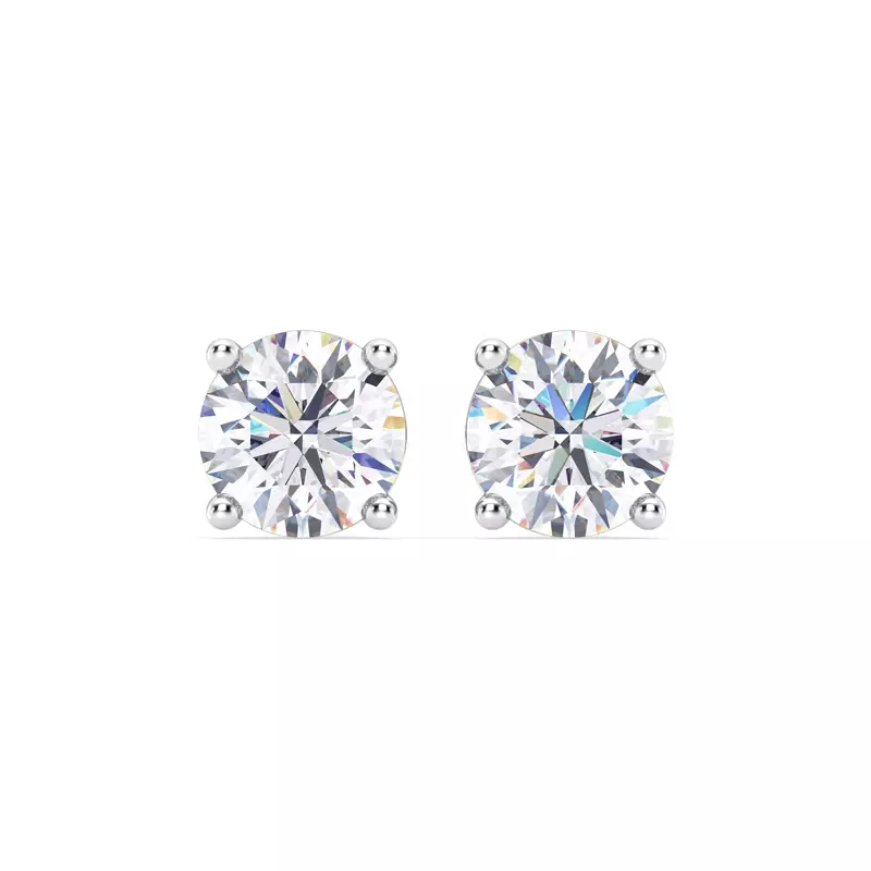 14K White Gold Lab Diamond Stud Screw-Back Earrings (5.00 ct. tw.)