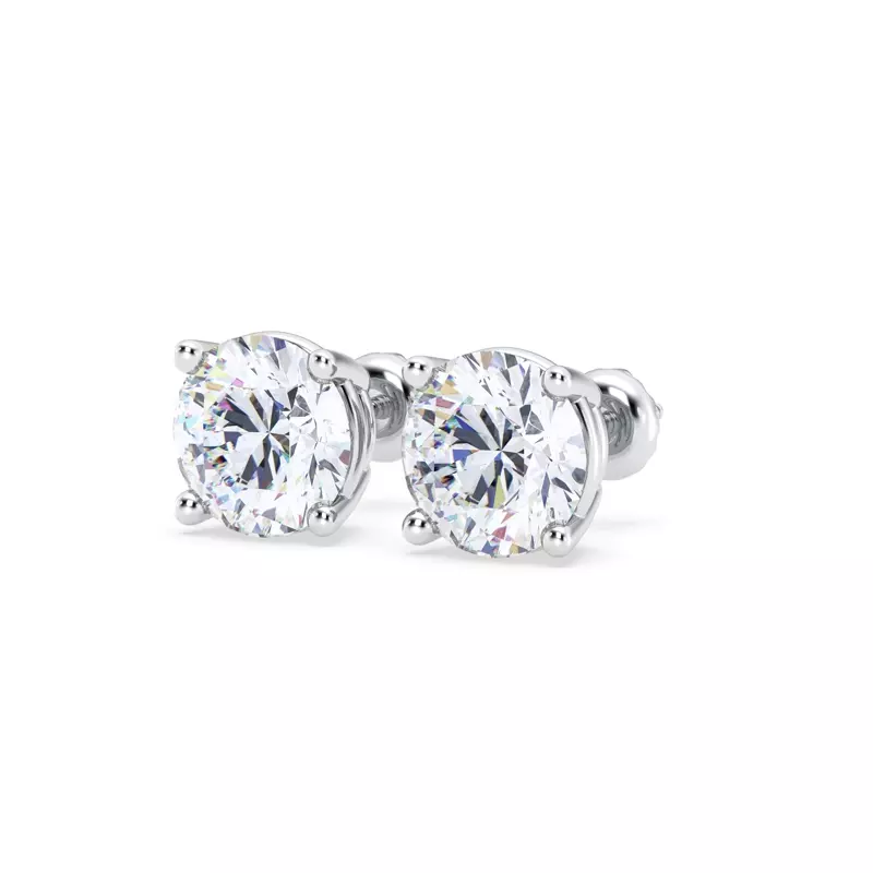 14K White Gold Lab Diamond Stud Screw-Back Earrings (5.00 ct. tw.)