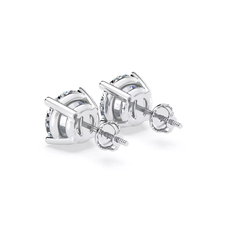 14K White Gold Lab Diamond Stud Screw-Back Earrings (5.00 ct. tw.)