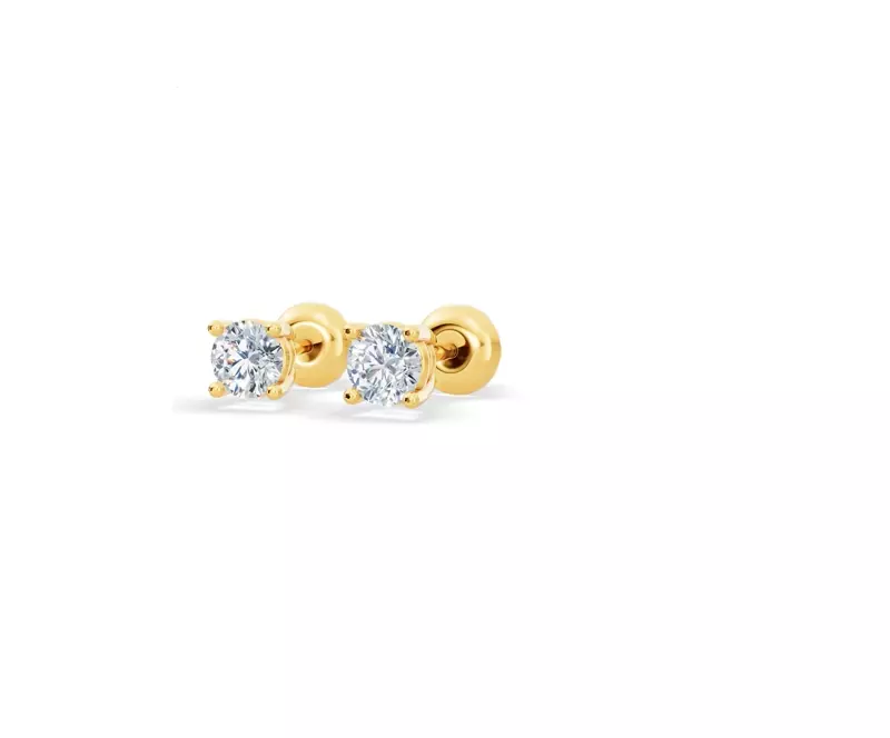 14K Yellow Gold Lab Diamond Stud Screw-Back Earrings (1/4 ct. tw.)