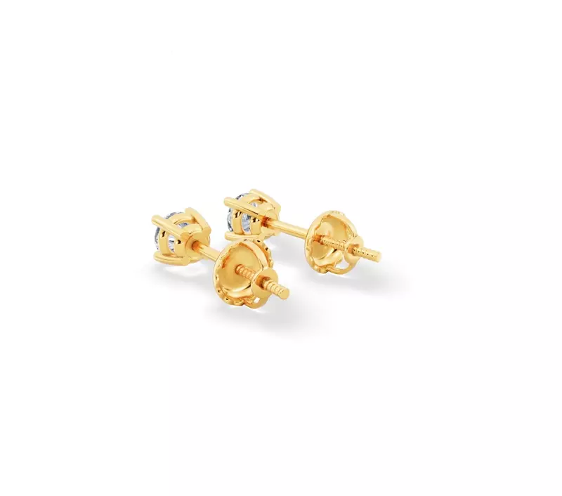 14K Yellow Gold Lab Diamond Stud Screw-Back Earrings (1/4 ct. tw.)