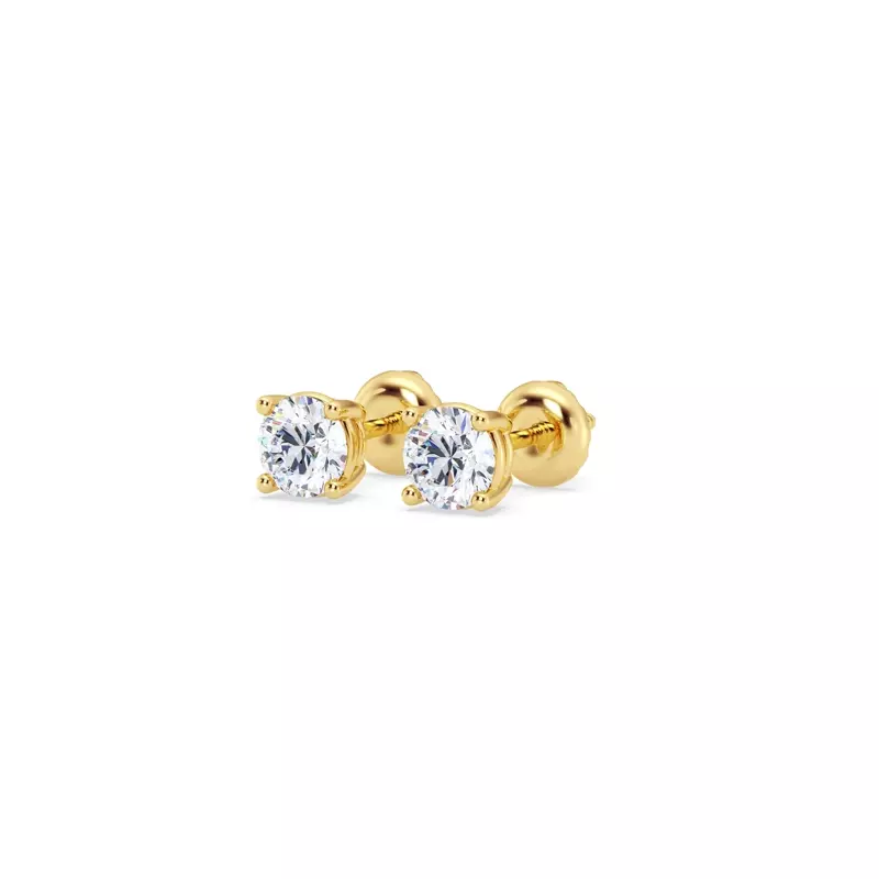 14K Yellow Gold Lab Diamond Stud Screw-Back Earrings (1/2 ct. tw.)