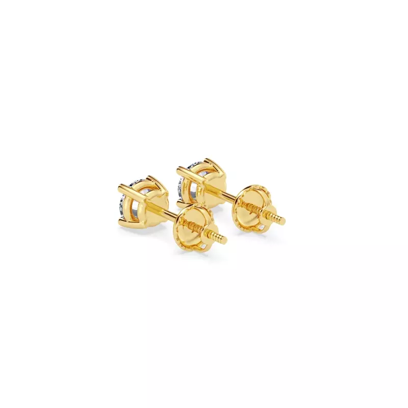 14K Yellow Gold Lab Diamond Stud Screw-Back Earrings (1/2 ct. tw.)