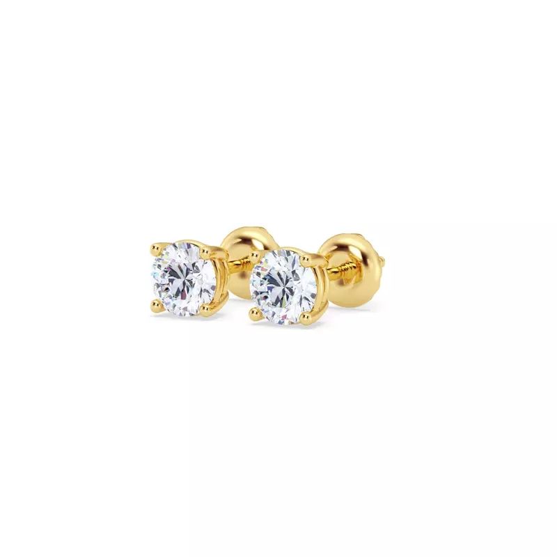 14K Yellow Gold Lab Diamond Stud Screw-Back Earrings (3/4 ct. tw.)