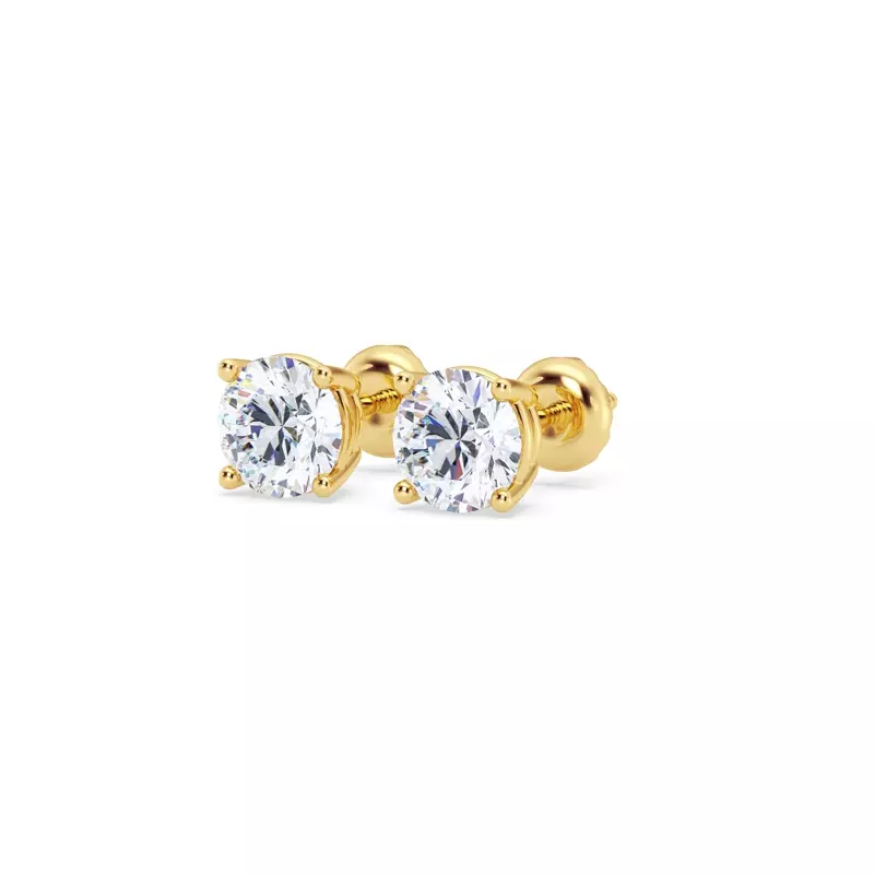 14K Yellow Gold Lab Diamond Stud Screw-Back Earrings (1.50 ct. tw.)