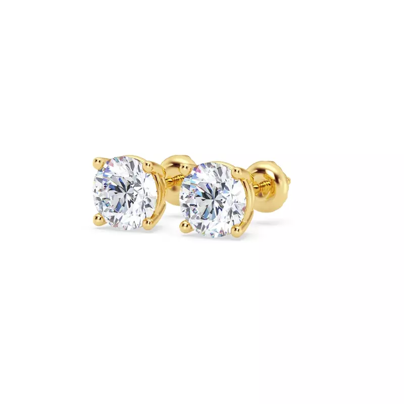 14K Yellow Gold Lab Diamond Stud Screw-Back Earrings (2 ct. tw.)