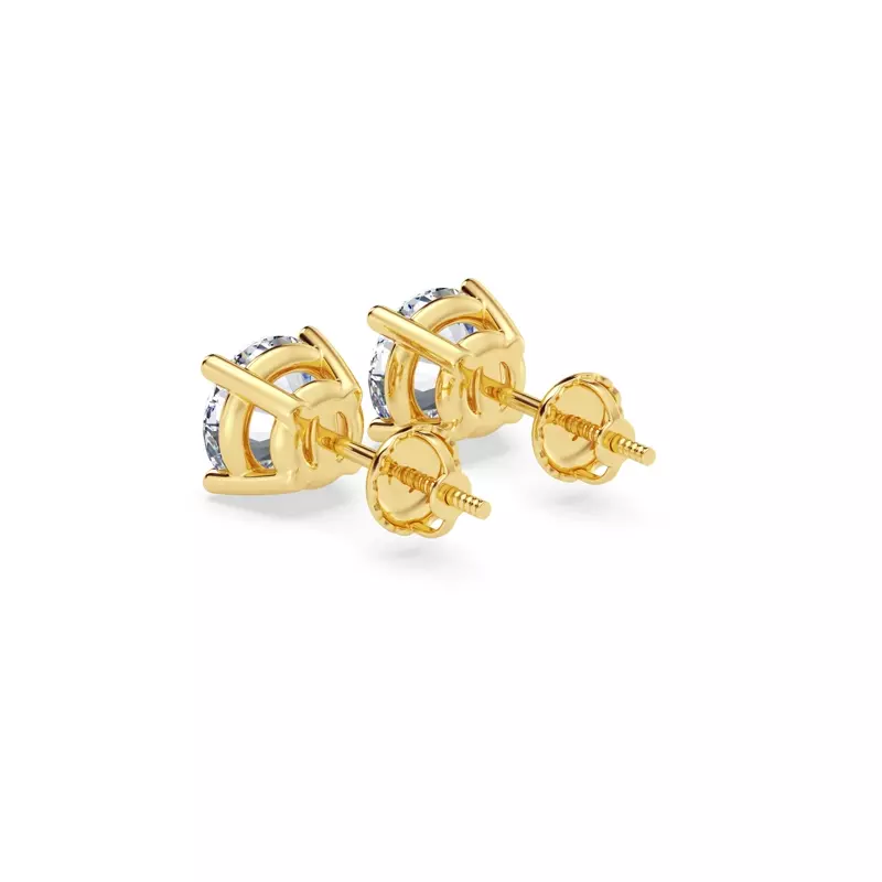 14K Yellow Gold Lab Diamond Stud Screw-Back Earrings (2 ct. tw.)
