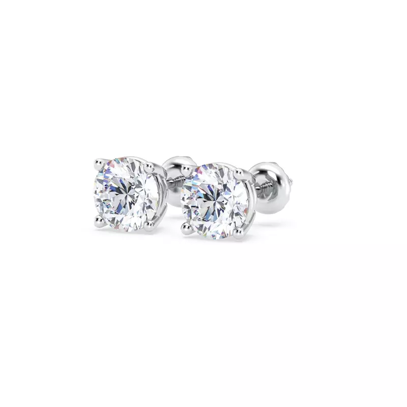 Platinum Lab Diamond Stud Screw-Back Earrings (2.00 ct. tw.)