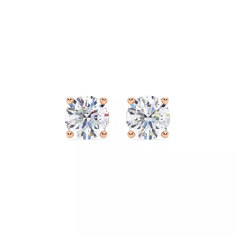 14K Rose Gold Lab Diamond Stud Earrings (2 ct. tw.)