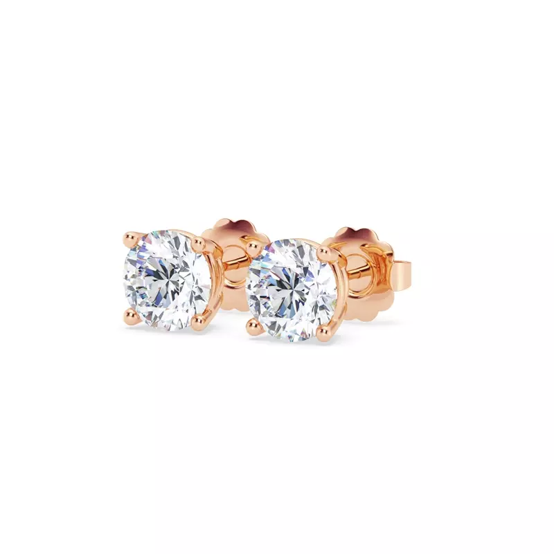 14K Rose Gold Lab Diamond Stud Earrings (2 ct. tw.)
